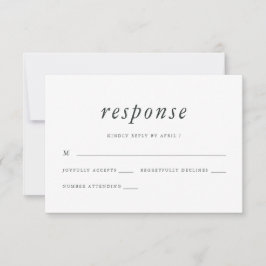 Minimalistische Reaktion auf Grün und Weiß bei Hoc RSVP Karte