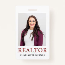 Minimalistische Realtor Foto Abzeichen ID Card