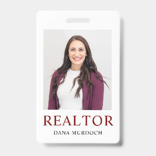 Minimalistische Realtor Foto Abzeichen ID Card Ausweis