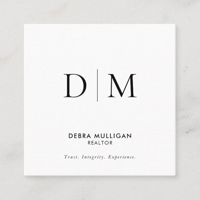 Minimalistische Realtor Square Business Card Quadratische Visitenkarte (Vorderseite)