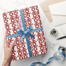Minimalistische Red Double Happiness Chinesische H Geschenkpapier