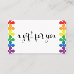 Minimalistische Regenbogen Geschäft Geschenkgutsch Visitenkarte