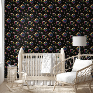 Minimalistische Regenbogenblasen Nahtlose Niedlich Tapete