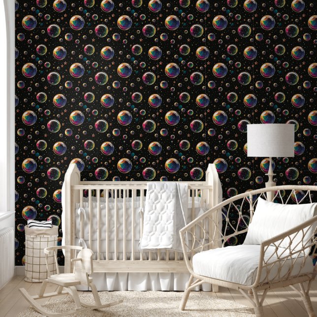Minimalistische Regenbogenblasen Nahtlose Niedlich Tapete (Kinder)