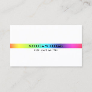 Minimalistische Regenbogenfarben dünner Streifen Visitenkarte