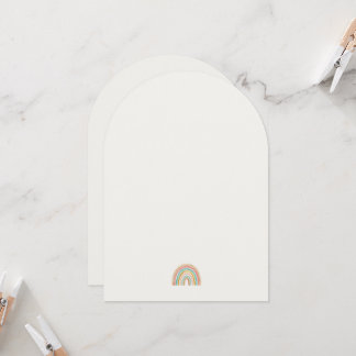 Minimalistische Regenbogenkarte | Modernes Geschir Einladung