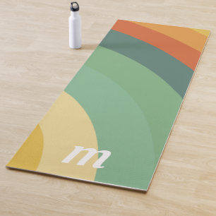 Minimalistische Regenbogenstreifen handgefertigt Yogamatte