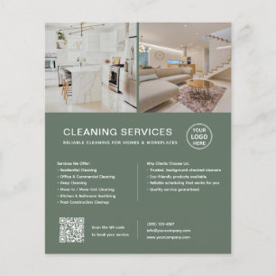 Minimalistische Reinigungsdienstleistungen Green Q Flyer