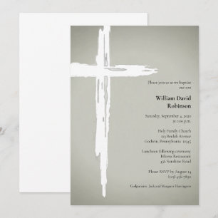 Minimalistische religiöse christliche Taufe Einladung