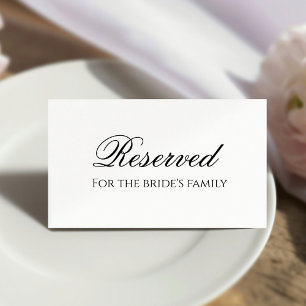 Minimalistische Reserve für die Familie der Braut Platzkarte