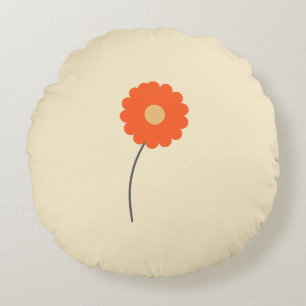 Minimalistische Retro-Blumen-Wurfkissen Rundes Kissen