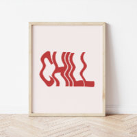 Minimalistische Retro 'Chill' Wavy Text Trendy