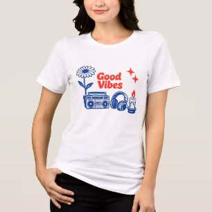 Minimalistische Retro-Good-Vibes-Linienkunst-Colla Tri-Blend Shirt