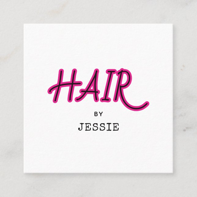 Minimalistische Retro Hair Stylist Square Business Quadratische Visitenkarte (Vorderseite)
