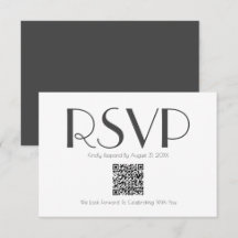 Minimalistische Retro-Inspiriert QR-Code-RSVP-Kart