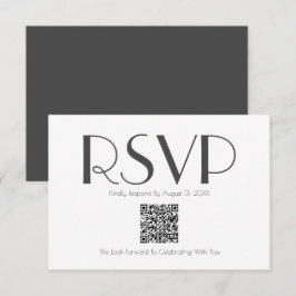 Minimalistische Retro-Inspiriert QR-Code-RSVP-Kart Dankeskarte