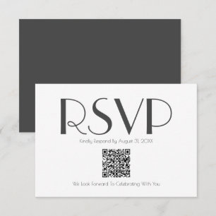 Minimalistische Retro-Inspiriert QR-Code-RSVP-Kart Dankeskarte
