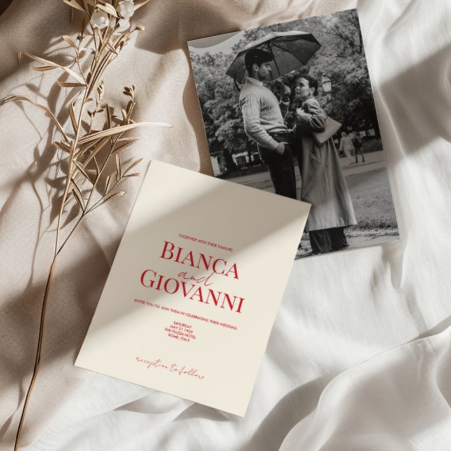 Minimalistische Retro Rote Typografie Einladung zu (Von Creator hochgeladen)