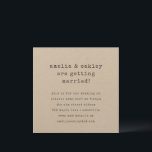 Minimalistische Retro-Schreibmaschine Black Kraft  Einladung<br><div class="desc">Minimalistische Retro Schreibmaschine Black and White Kraft Paper Weditation Einladung</div>