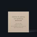 Minimalistische Retro-Schreibmaschine Black Kraft  Save The Date<br><div class="desc">Minimalistische Retro-Schreibmaschine Schwarz und Weißes Kraft Papier Hochzeit Sichern Sie das Datum</div>
