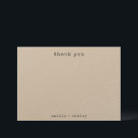 Minimalistische Retro Schreibmaschine Kraft Custom Dankeskarte<br><div class="desc">Minimalistische Retro Schreibmaschine Schwarz und Weißes Kraft Papier Maßgeschneiderte Hochzeit Dankeschön Karte</div>