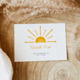 Minimalistische Retro Sun Baby Dusche Danke Karte