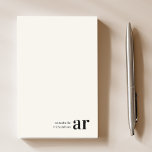 Minimalistische Retro-Typografie der Vintagen Mono Post-it Klebezettel<br><div class="desc">Ein Vintages Monogramm-Design mit Retro-Typografie,  das leicht mit Ihrem Namen und Ihren Initialen personalisiert werden kann,  um ein einzigartiges,  kundenspezifisches Schreibwarendesign zu schaffen! Das Design besteht aus einem klassischen Elfenbein-Hintergrund und einer schwarzen Schrift.</div>