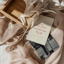 Minimalistische Retro-Typografie Hochzeit Sichern  Einladung