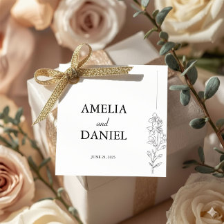 Minimalistische Rittersporn-Hochzeitsgunst-Anhänge Geschenkanhänger
