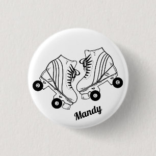 Minimalistische Rollschuhe Zeichnung Benutzerdefin Button