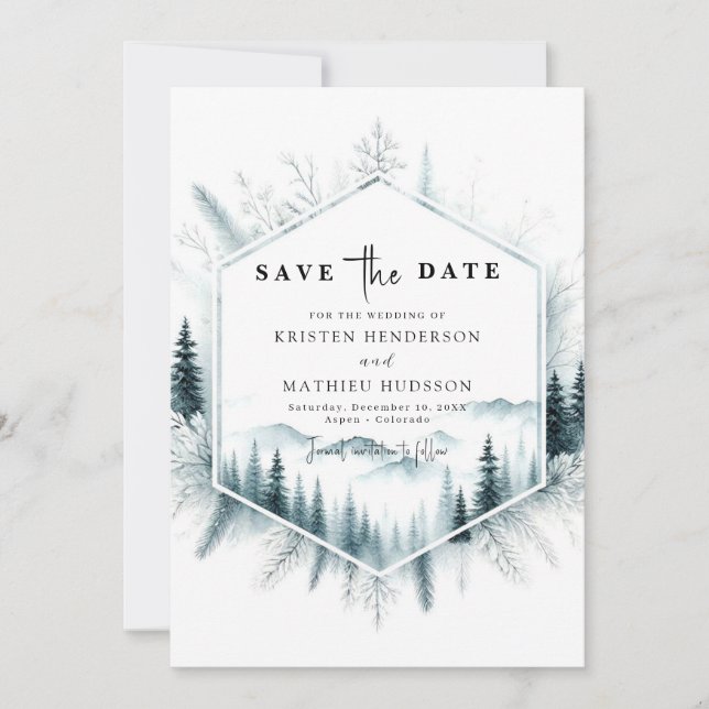 Minimalistische romanische Hochzeit Save The Date (Vorderseite)