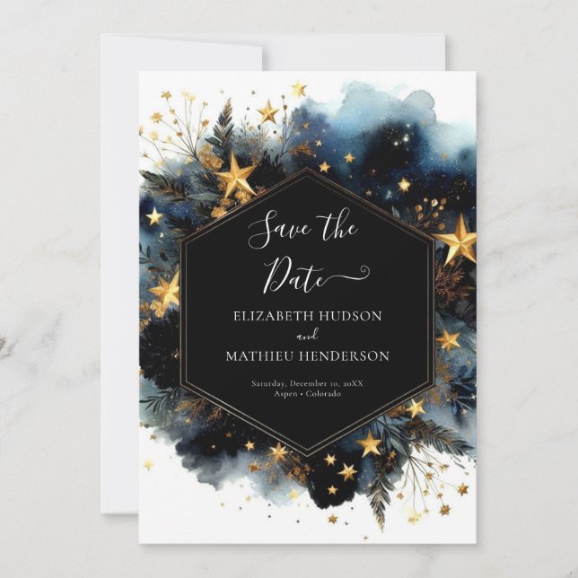 Minimalistische romanische Hochzeit Save The Date (Vorderseite)