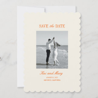 Minimalistische romantische Hochzeit Sichern Sie d Feiertagskarte