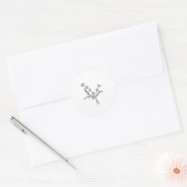 Minimalistische romantische Lavendelhochzeit Runder Aufkleber