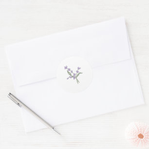 Minimalistische romantische Lavendelhochzeit Runder Aufkleber