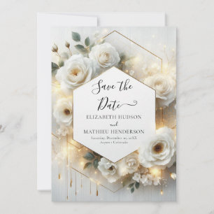 Minimalistische romantische Rosenhochzeit Save The Date