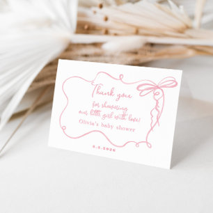 Minimalistische rosa Armbrust Babydusche Danke