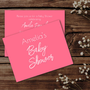 Minimalistische rosa Babyparty-Einladung Einladung