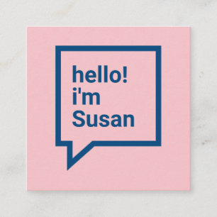 Minimalistische rosa blaue mutige quadratische visitenkarte