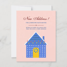Minimalistische Rosa Blue House Neue Zuhause, die  Ankündigung