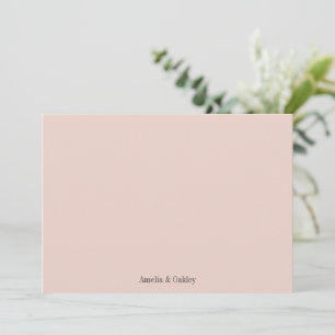 Minimalistische Rosa Elegante Hochzeit individuell Dankeskarte