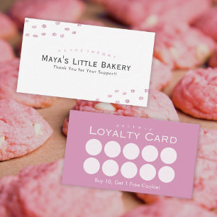 Minimalistische rosa Glitterpunkt-Bäckerei-Treueka Visitenkarte
