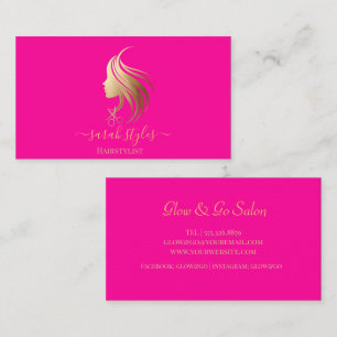 Minimalistische Rosa Goldhaarstylle Visitenkarte