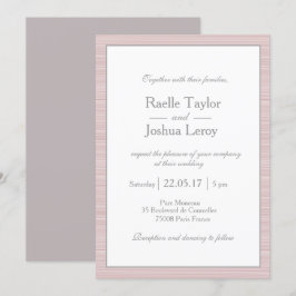 Minimalistische, rosa, graue Streifen Einladung
