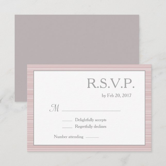 Minimalistische, rosa, graue Streifen uAwg Einladung (Vorne/Hinten)