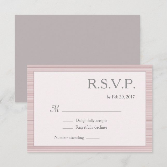 Minimalistische, rosa, graue Streifen uAwg Einladung (Vorne/Hinten)