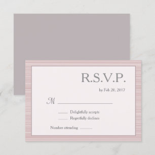 Minimalistische, rosa, graue Streifen uAwg Einladung