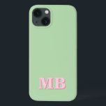 Minimalistische rosa Grüne Anfangsmonogramm Case-Mate iPhone Hülle<br><div class="desc">Pink Green Minimalistisch Modern Initial Monogram Phone Case. Erstellen Sie Ihren eigenen personalisierten iPhone Case mit individuellem Anfangsnamen.</div>
