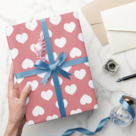 Minimalistische rosa Herzen Geschenkpapier