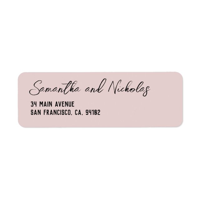 Minimalistische Rosa-Kalligrafie-Rückgabe (Vorne)